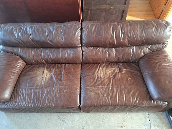 brown leather sofa