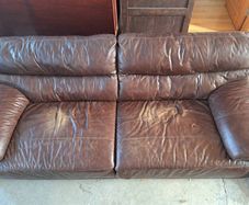brown leather sofa