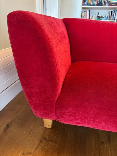 Red 'wave' 3-seater sofa from The Sofa Factory