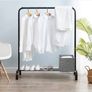 Metal Clothes Rail Stand with Hanging and Storage Shelf, Rack for Bedroom, Black Image 2