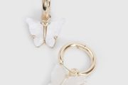 Butterfly Hoop Earrings Delicate Mother-of-Pearl Dangles