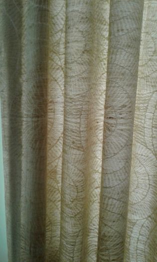 Vintage 70's Beige Brocade Curtains.