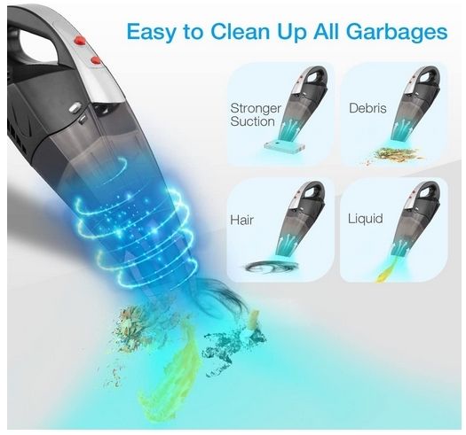 Isyoung Portable Car Vacuum Cleaner 12V 120W