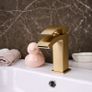 Waterfall Basin Mixer Tap | Brushed Brass (Gold) Image 2