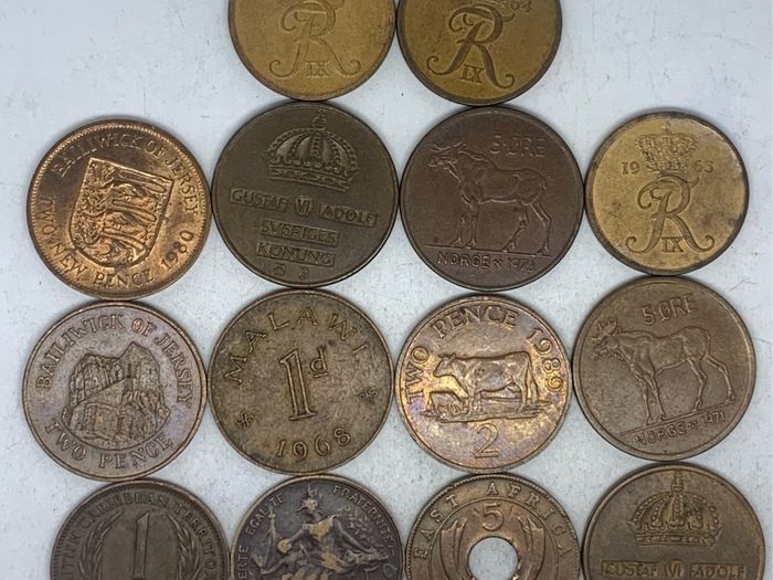 Mixed country copper coin lot