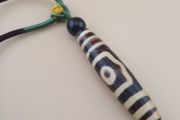 Vintage 3 Eyes Himalayan Tibetan Agate Dzi Bead Amulet