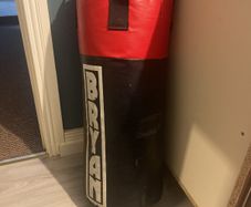 boxing bag and gloves