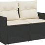 Garden Sofa 2 Seater With Storage Poly Rattan Patio Sofa With Cushions Outdoor Furniture Image 6