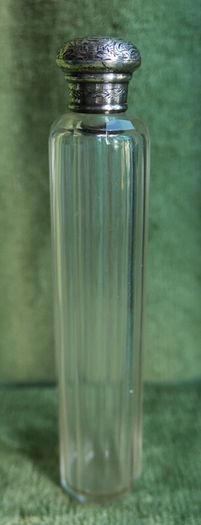 Antique Edwardian 1800s Set 5 Sterling Silver Cut Glass Vanity Pin Bottles Jars