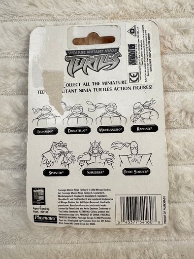 2002 Michelangelo Mini Figure Teenage Mutant Ninja Turtles TMNT Mirage Studios approx. 5.5 cm. Damaged Box Please see photos