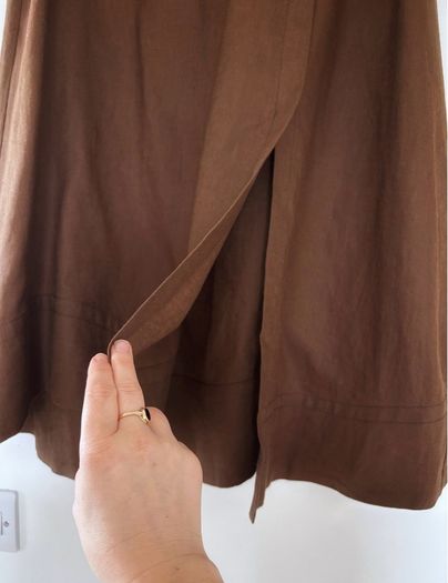 Jigsaw Linen Wrap Detail Midi Skirt