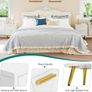 2-Drawer Bedside Table Set of 2, Small Bedside Storage Cabinet with Storage, Nightstand End Table for Living Room Bedroom Office, 40x30x52cm, White & Gold Image 6