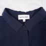 Bella Dahl Navy Blue Classic Long Sleeve Tencel Button Up Utility Shirt Size L Image 2