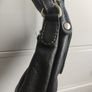 Genuine Black Pebbled Leather Multi Compartment Crossbody Bag Image 3