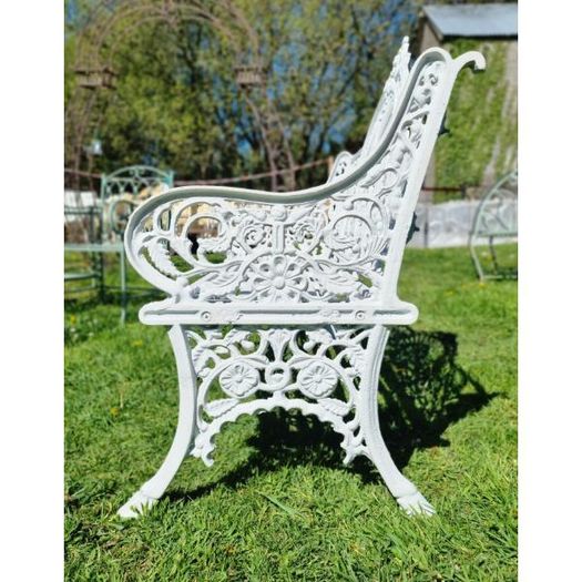 Bench Cast Iron Crown White CH 722 W