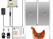 Automatic Chicken Coop Door, Timer and Light Sensor Chicken Door Opener, 12V 66W Chicken Coop Door, Electric Poultry Door Opener Kit with Infrared Sensor, Auto Chicken Door with 2 Remotes
