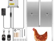 main image for ad Automatic Chicken Coop Door, Timer and Light Sensor Chicken Door Opener, 12V 66W Chicken Coop Door, Electric Poultry Door Opener Kit with Infrared Sensor, Auto Chicken Door with 2 Remotes