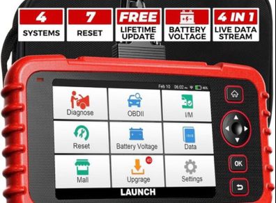 LAUNCH CRP123x OBD2 Scanner Car Diagnostic Tool for ABS SRS Transmission Engine Diagnostic, with 7 Service Functions, Lifetime Free Update, Auto VIN, Battery Test