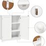 Bathroom Storage Cabinet Sideboard White 60x30x80 cm Free Standing MDF Painted 180 Degree Open 2 Doors 3 Shelves (FREE POSTAGE) Image 7