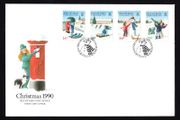 1990 Isle of Man Christmas Commemorative Stamps Addressed First Day Cover (FDC)