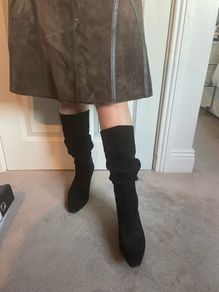slouchy suede boots