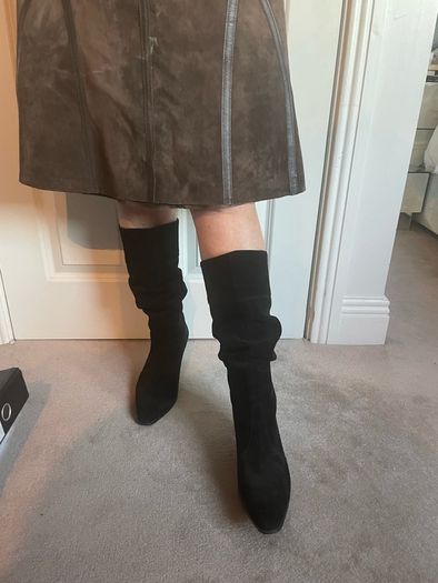 slouchy suede boots