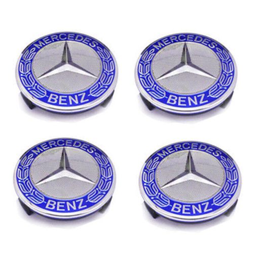 4PCS 75MM Mercedes Blue Car Alloy Wheel Center Wheel Hub Caps A B C CLA CLS G M R W202