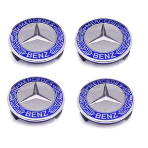 4PCS 75MM Mercedes Blue Car Alloy Wheel Center Wheel Hub Caps A B C CLA CLS G M R W202