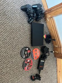 Sony PlayStation 2 Slim Console Bundle Controller, Memory Card & Games