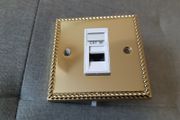 Tenby Renaissance Single Brass RG45 Ethernet Network Brass Socket 7850RB