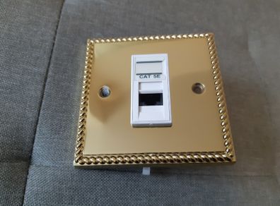 Tenby Renaissance Single Brass RG45 Ethernet Network Brass Socket 7850RB