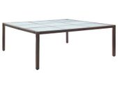 Garden Dining Table Brown 200x200x74 cm Poly Rattan