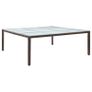 Garden Dining Table Brown 200x200x74 cm Poly Rattan Image 5