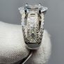 Sterling silver Sz (O) White Cubic Zirconia Ring in Rhodium Overlay Sterling Silver Image 5