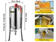 main image for ad Honey Extractor 3 Frame Manual Electric Stainless Steel Honeycomb Spinner Crank Honey Centrifuge Beekeeping Equipment
