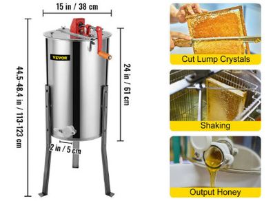 Honey Extractor 3 Frame Manual Electric Stainless Steel Honeycomb Spinner Crank Honey Centrifuge Beekeeping Equipment