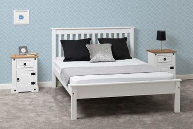 Monaco 4'6" Bed Low Foot End in White