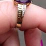 Amethyst and diamond marquise 14k gold ring Image 8