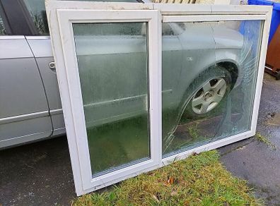 PVC Double glazed window- One pane broken- FREE
