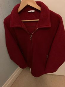 Country Casual Red Fleece Jacket. Size 14