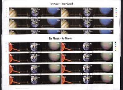2007 Ireland The Planets (Jupiter, Neptune, Saturn & Uranus) Commemorative Stamp Sheetlets Plate 1A1A1A1A1A Fine Used with Dublin cancel of 25th May 2007 (First day of issue)
