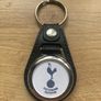 Brand new synthetic leather Tottenham Hotspur key ring with shopping trolley token/coin Image 2