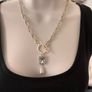 Antique Siiver Plated T-bar Necklace Image 3
