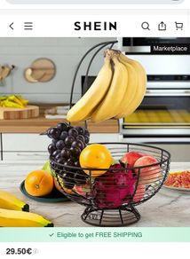Fruit basket with banana hanger