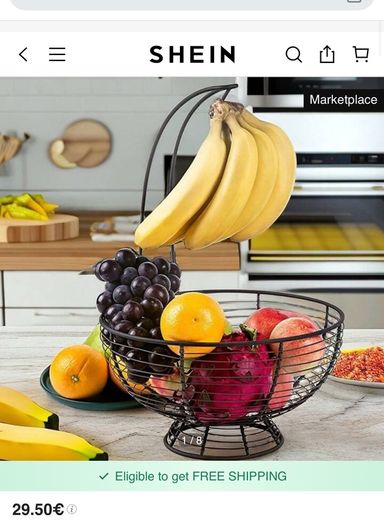 Fruit basket with banana hanger