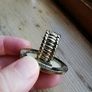 Vintage rose print Oval shape ring Image 4