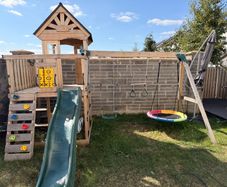 wooden swing set