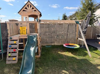 wooden swing set