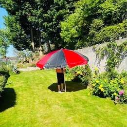 Black & Red Garden Pub Party Parade Umbrellas. Brand New In Box 2 Metre