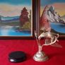 High Quality Shiny Solid Brass Eagle On A Wooden Round Black Plinth Base Image 7